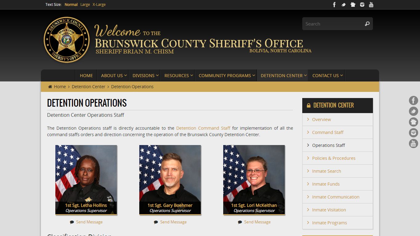 Detention Operations | Brunswick County Sheriff's Office